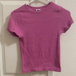 Old Navy Seamless Pink Ribbed Top